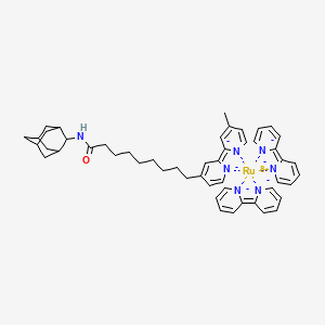 molecular formula C50H57N7ORu+2 B10778556 lambda-Bis(2,2'-bipyridine)-(5-methyl-2-2'-bipyridine)-C9-adamantane ruthenium (II) 