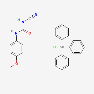 molecular formula C28H26ClN3O2Sn B10778814 Chloro(triphenyl)stannane; 1-cyano-3-(4-ethoxyphenyl)urea 