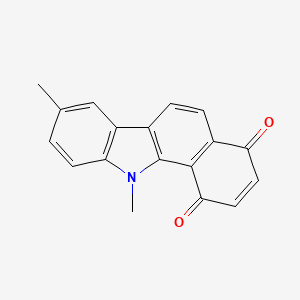 molecular formula C18H13NO2 B10778861 1H-Benzo(a)carbazole-1,4-dione, 8,11-dimethyl- 