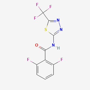 molecular formula C10H4F5N3OS B10778882 2,6-difluoro-N-[5-(trifluoromethyl)-1,3,4-thiadiazol-2-yl]benzamide 