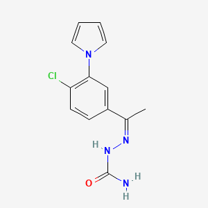 molecular formula C13H13ClN4O B10778886 [(Z)-1-(4-chloro-3-pyrrol-1-ylphenyl)ethylideneamino]urea 