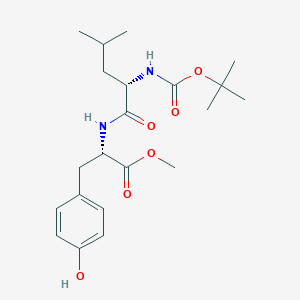 molecular formula C21H32N2O6 B107790 methyl (2S)-3-(4-hydroxyphenyl)-2-[[(2S)-4-methyl-2-[(2-methylpropan-2-yl)oxycarbonylamino]pentanoyl]amino]propanoate CAS No. 18658-65-6
