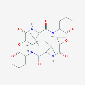 molecular formula C33H58N4O8 B10779018 cyclo[DL-N(Me)Leu-DL-OVal-DL-Val-DL-Leu-DL-OVal-DL-Val] 