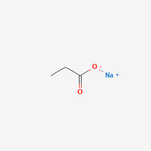 molecular formula C3H5O2Na<br>CH3CH2COONa<br>C3H5NaO2<br>C3H5NaO2 B10779107 Sodium Propionate CAS No. 63785-15-9