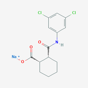 molecular formula C14H14Cl2NNaO3 B10779177 sodium;(1S,2R)-2-[(3,5-dichlorophenyl)carbamoyl]cyclohexane-1-carboxylate 