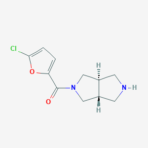 molecular formula C11H13ClN2O2 B10779450 [(3aR,6aR)-2,3,3a,4,6,6a-hexahydro-1H-pyrrolo[3,4-c]pyrrol-5-yl]-(5-chlorofuran-2-yl)methanone 