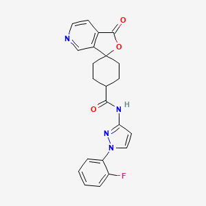 molecular formula C22H19FN4O3 B10779512 MK-0557 CAS No. 935765-76-7