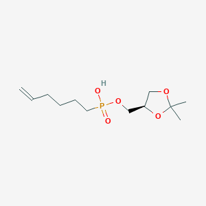 molecular formula C12H23O5P B10779625 [(4S)-2,2-Dimethyl-1,3-dioxolan-4-YL]methyl hydrogen hex-5-enylphosphonate 