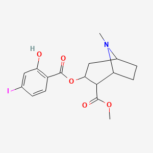 molecular formula C17H20INO5 B10780949 Methyl 3-(2-hydroxy-4-iodobenzoyl)oxy-8-methyl-8-azabicyclo[3.2.1]octane-2-carboxylate 
