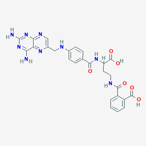 molecular formula C26H25N9O6 B10781017 N-(3-Carboxy-3-{4-[(2,4-diamino-pteridin-6-ylmethyl)-amino]-benzoylamino}-propyl)-phthalamic acid 
