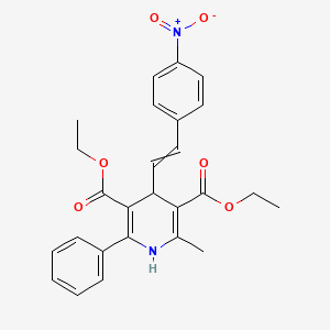 molecular formula C26H26N2O6 B10781033 Diethyl 2-methyl-4-[2-(4-nitrophenyl)ethenyl]-6-phenyl-1,4-dihydropyridine-3,5-dicarboxylate 