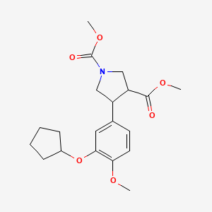 molecular formula C20H27NO6 B10781037 Dimethyl 4-(3-cyclopentyloxy-4-methoxyphenyl)pyrrolidine-1,3-dicarboxylate 