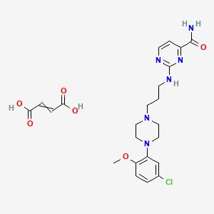 molecular formula C23H29ClN6O6 B10781068 but-2-enedioic acid;2-[3-[4-(5-chloro-2-methoxyphenyl)piperazin-1-yl]propylamino]pyrimidine-4-carboxamide 