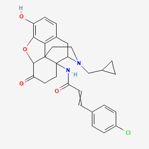 molecular formula C29H29ClN2O4 B10781187 3-(4-chlorophenyl)-N-[3-(cyclopropylmethyl)-9-hydroxy-7-oxo-2,4,5,6,7a,13-hexahydro-1H-4,12-methanobenzofuro[3,2-e]isoquinolin-4a-yl]prop-2-enamide 