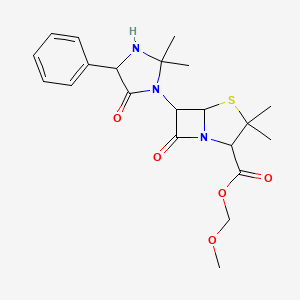 molecular formula C21H27N3O5S B10781227 Methoxymethyl 6-(2,2-dimethyl-5-oxo-4-phenylimidazolidin-1-yl)-3,3-dimethyl-7-oxo-4-thia-1-azabicyclo[3.2.0]heptane-2-carboxylate 
