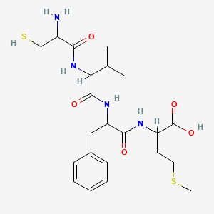 molecular formula C22H34N4O5S2 B10781328 H-DL-Cys-DL-Val-DL-Phe-DL-Met-OH 