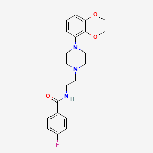 molecular formula C21H24FN3O3 B10781346 N-{2-[4-(2,3-Dihydro-benzo[1,4]dioxin-5-yl)-piperazin-1-yl]-ethyl}-4-fluoro-benzamide 