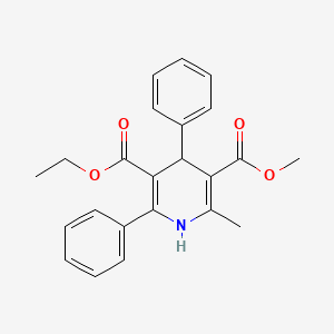 molecular formula C23H23NO4 B10781348 5-O-ethyl 3-O-methyl 2-methyl-4,6-diphenyl-1,4-dihydropyridine-3,5-dicarboxylate 