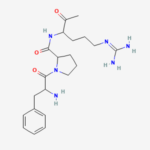 molecular formula C21H32N6O3 B10781374 H-DL-Phe-DL-Pro-DL-Arg-Me 