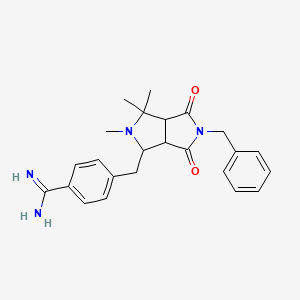 molecular formula C24H28N4O2 B10781379 4-[(5-benzyl-2,3,3-trimethyl-4,6-dioxo-3a,6a-dihydro-1H-pyrrolo[3,4-c]pyrrol-1-yl)methyl]benzenecarboximidamide 