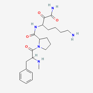 molecular formula C22H33N5O4 B10781404 N-(1,7-diamino-1,2-dioxoheptan-3-yl)-1-[2-(methylamino)-3-phenylpropanoyl]pyrrolidine-2-carboxamide 