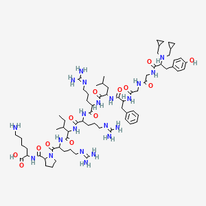 molecular formula C71H115N21O13 B10781561 DL-N(CH2cPr2)Tyr-Gly-Gly-DL-Phe-DL-Leu-DL-Arg-DL-Arg-DL-xiIle-DL-Arg-DL-Pro-DL-Lys-OH 