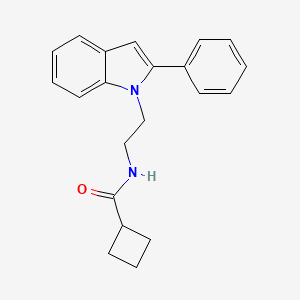 molecular formula C21H22N2O B10781566 N-[2-(2-phenylindol-1-yl)ethyl]cyclobutanecarboxamide 