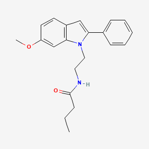 molecular formula C21H24N2O2 B10781596 N-[2-(6-methoxy-2-phenylindol-1-yl)ethyl]butanamide 