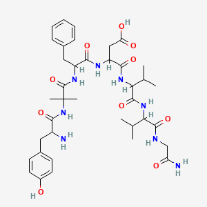 molecular formula C38H54N8O10 B10781608 H-DL-Tyr-Aib-DL-Phe-DL-Asp-DL-Val-DL-Val-Gly-NH2 