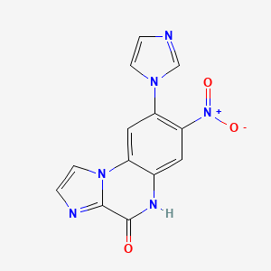 molecular formula C13H8N6O3 B10781610 8-imidazol-1-yl-7-nitro-5H-imidazo[1,2-a]quinoxalin-4-one 
