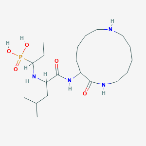 molecular formula C20H41N4O5P B10781653 1-[[4-Methyl-1-oxo-1-[(8-oxo-1,7-diazacyclotridec-9-yl)amino]pentan-2-yl]amino]propylphosphonic acid 