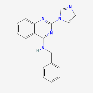 molecular formula C18H15N5 B10781657 Benzyl-(2-imidazol-1-yl-quinazolin-4-yl)-amine 
