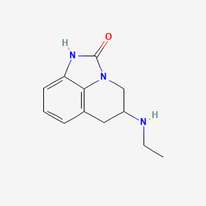 molecular formula C12H15N3O B10781667 10-(Ethylamino)-1,3-diazatricyclo[6.3.1.04,12]dodeca-4,6,8(12)-trien-2-one 