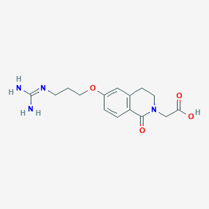 molecular formula C15H20N4O4 B10781670 [6-(3-Guanidino-propoxy)-1-oxo-3,4-dihydro-1H-isoquinolin-2-yl]-acetic acid 