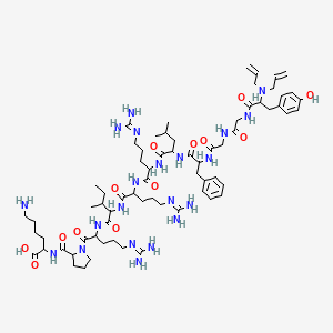 molecular formula C69H111N21O13 B10781706 DL-N(allyl2)Tyr-Gly-Gly-DL-Phe-DL-Leu-DL-Arg-DL-Arg-DL-xiIle-DL-Arg-DL-Pro-DL-Lys-OH 