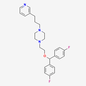 molecular formula C27H31F2N3O B10781861 1-{2-[Bis-(4-fluoro-phenyl)-methoxy]-ethyl}-4-(3-pyridin-3-yl-propyl)-piperazine 