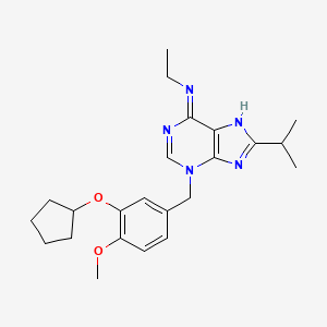 molecular formula C23H31N5O2 B10781893 3-(3-Cyclopentyloxy-4-methoxy-benzyl)-8-isopropyl-adenine 