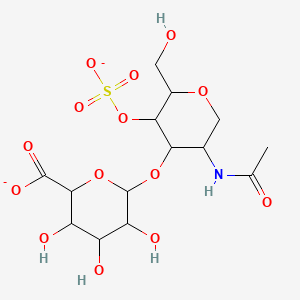 molecular formula C14H21NO14S-2 B10782163 6-[5-Acetamido-2-(hydroxymethyl)-3-sulfonatooxyoxan-4-yl]oxy-3,4,5-trihydroxyoxane-2-carboxylate 