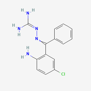 molecular formula C14H14ClN5 B10782216 2-[[(2-Amino-5-chlorophenyl)-phenylmethylidene]amino]guanidine 