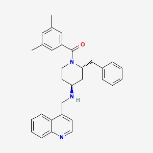 molecular formula C31H33N3O B10782222 ((2R,4S)-2-Benzyl-4-((quinolin-4-ylmethyl)amino)piperidin-1-yl)(3,5-dimethylphenyl)methanone CAS No. 150705-88-7