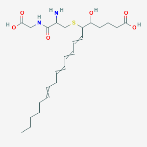molecular formula C25H40N2O6S B10782234 S-(1-Carboxy-4-hydroxynonadeca-6,8,10,13-tetraen-5-yl)cysteinylglycine CAS No. 757895-56-0