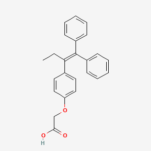 molecular formula C24H22O3 B10782282 2-[4-(1,1-Diphenylbut-1-en-2-yl)phenoxy]acetic acid 
