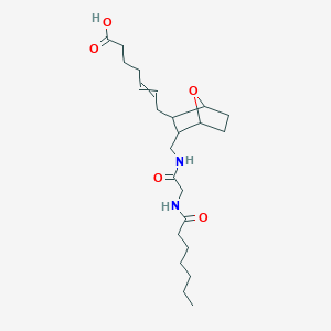 molecular formula C23H38N2O5 B10782353 7-[3-[[[2-(Heptanoylamino)acetyl]amino]methyl]-7-oxabicyclo[2.2.1]heptan-2-yl]hept-5-enoic acid 