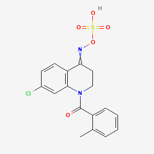 molecular formula C17H15ClN2O5S B10782367 [[7-chloro-1-(2-methylbenzoyl)-2,3-dihydroquinolin-4-ylidene]amino] hydrogen sulfate 