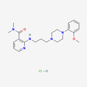 molecular formula C22H32ClN5O2 B10782522 2-(3-(4-(2-Methoxyphenyl)piperazin-1-yl)propylamino)-N,N-dimethylnicotinamide hydrochloride CAS No. 178671-94-8