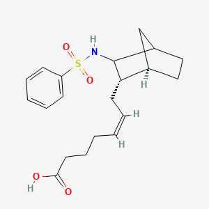 molecular formula C20H27NO4S B10782549 7-(3-Benzenesulfonylamino-bicyclo[2.2.1]hept-2-yl)-hept-5-enoic acid 