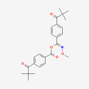 molecular formula C25H29NO5 B10782569 ((Z)-C-(4-(2,2-Dimethylpropanoyl)phenyl)-N-methoxycarbonimidoyl)4-(2,2-dimethylpropanoyl)benzoate CAS No. 139681-18-8