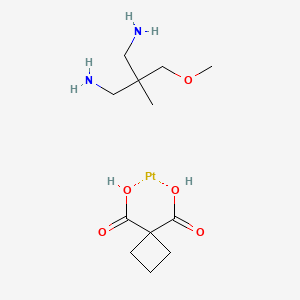 molecular formula C12H24N2O5Pt B10782574 Cyclobutane-1,1-dicarboxylic acid;2-(methoxymethyl)-2-methylpropane-1,3-diamine;platinum 