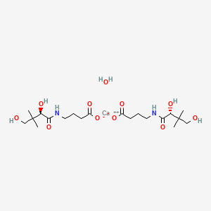 molecular formula C20H38CaN2O11 B10782648 Calcium hopantenate hemihydrate 