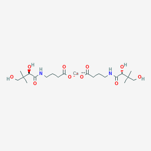 molecular formula C20H36CaN2O10 B10782668 calcium;4-[[(2R)-2,4-dihydroxy-3,3-dimethylbutanoyl]amino]butanoate 